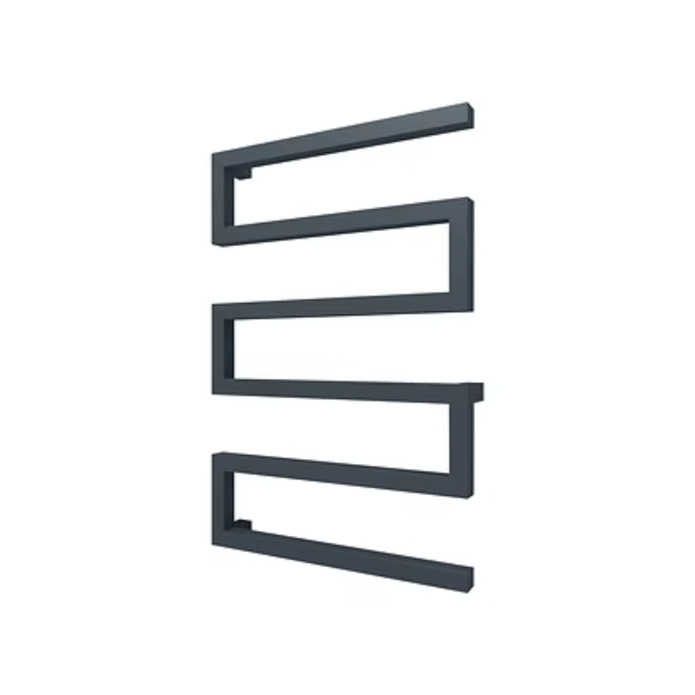 Product cut out image of the Radox Serpentine 730mm x 500mm Matt Black Designer Towel Rail